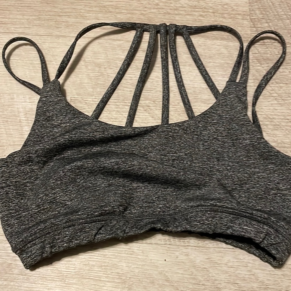 Woman’s M grey strappy sports bra